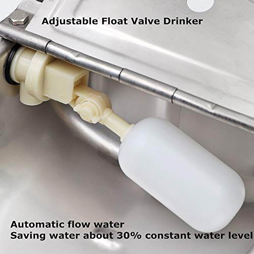 PROBEEALLYU Cuenco automático de agua de vaca de acero inoxidable, alimentador de agua de aves de corral con válvula de flotador ajustable y orificio de drenaje (Updrade)