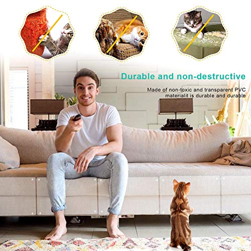 Protector de Muebles Gatos,6PCS Protector Sofa Gatos,Protector de Muebles para Gatos,Arañazos de Gato Protector con 20 Tornillos Protector de sofá para Detener (S)