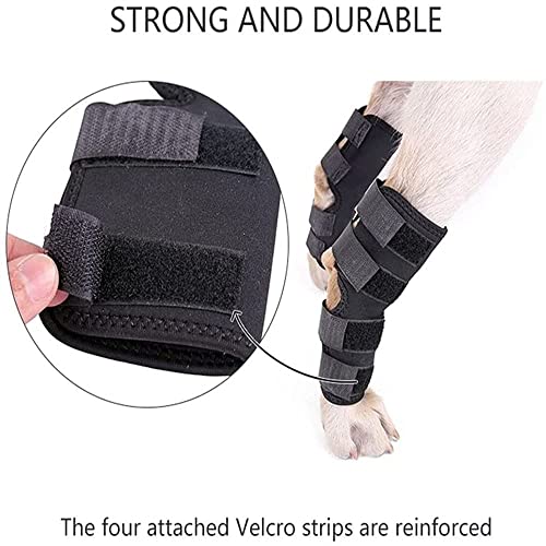 Protector de pata de perro, 1 Par Protector de pierna mascota, Perro Protectores de muñeca para, Rodilleras para perro, Urdimbre Para Perros Con Artritis, Negro(L)