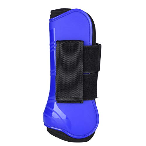 Pssopp 4PCS Protector de Pierna de Caballo Botas de Pata Trasera Delantera de Caballo Botas de Fetiche de tendón de Montar a Caballo Pony Amortiguación de Golpes Competencia de Salto(M-Azul)