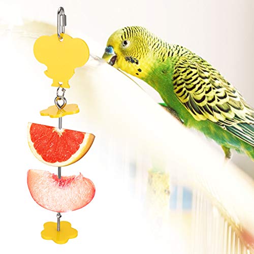 Pssopp Brocheta de Comida para Loros Acrílico para Tratar de Aves Fruta Vegetales Tenedor Alimentador Juguete de forrajeo de Aves para Periquito Cockatiel Conure Cacatúa Animal pequeño