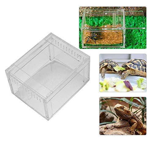 Pssopp Caja de cría de Reptiles Acrílico Transparente Flameer Reptiles Tanque de Insectos Caja de alimentación de Reptiles Contenedor de Alimentos para Mascotas Serpientes Tortugas Terrario