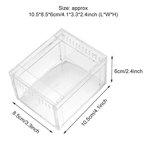 Pssopp Caja de cría de Reptiles Acrílico Transparente Flameer Reptiles Tanque de Insectos Caja de alimentación de Reptiles Contenedor de Alimentos para Mascotas Serpientes Tortugas Terrario