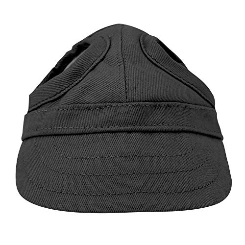 Pssopp Gorra Perro Mascota Deportes Gorra de béisbol Gorra de béisbol Mascota Gorra Exterior Sunbonnet Gorra de Sol de Moda Raya Ajustable Sombrero de Viaje de Verano con Orificios (M-Negro)