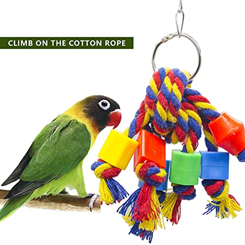 Pssopp Juguete para Masticar pájaros, Cuerda de algodón Colorida, Juguete para Masticar pájaros, Herramienta para el Cuidado del Pico de pájaro para Periquito, Periquito, Cockatiel Conure, Lovebird