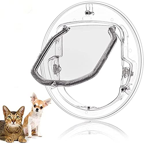 Puerta de la mascota con la cerradura para la puerta del perro del perrito del gato con la puerta redonda transparente de bloqueo para la ventana de cristal deslizante de la ventana de la ventana Vent