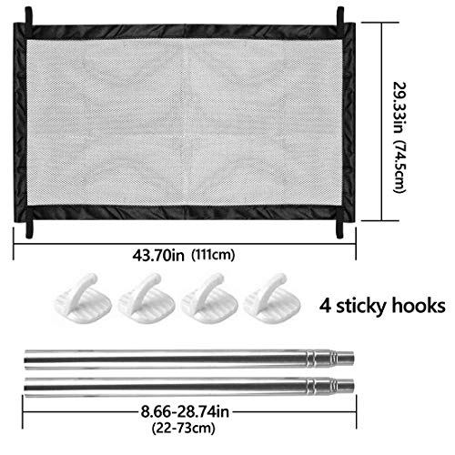 Puerta para perros, FayTun Protección de seguridad para mascotas Barrera portátil para perros, Fácil instalación Barrera de escalera para perros Valla para puerta de escalera Interior 110 x 72 cm