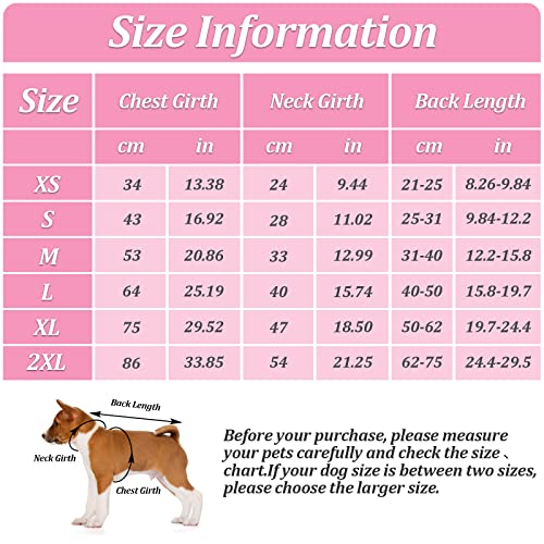 PUMYPOREITY Traje de Recuperación para Perros, Dog Recovery Suit Traje de Protección para Heridas después de la Cirugía Corsé de Recuperación Abdominal E-Collar Cono Alternativo(Rosa, XL)