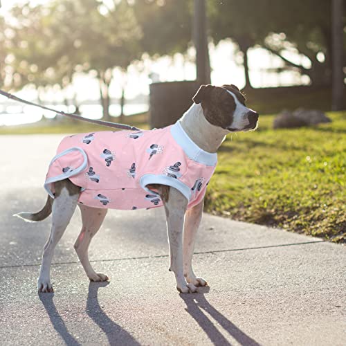 PUMYPOREITY Traje de Recuperación para Perros, Dog Recovery Suit Traje de Protección para Heridas después de la Cirugía Corsé de Recuperación Abdominal E-Collar Cono Alternativo(Rosa, XL)