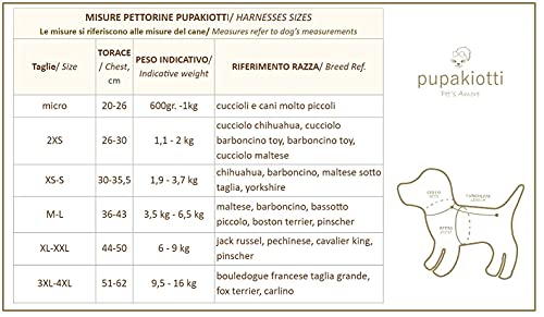 Pupakiotti Arnés básico ergonómico y ajustable de piel auténtica para perro Arnés en varios tamaños y colores hecho a mano en Italia (XXS, gris pardo