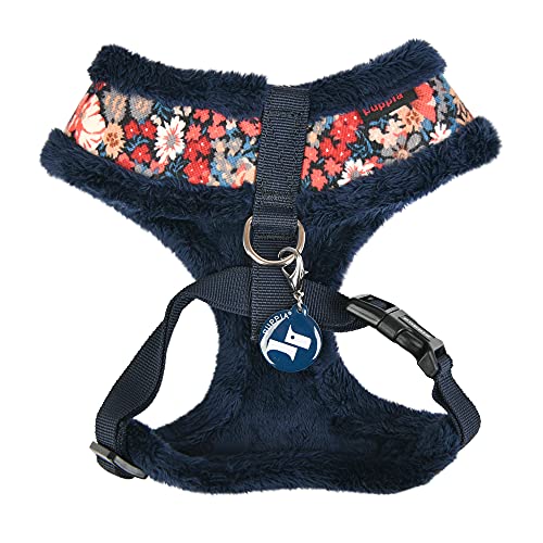 PUPPIA Arnés para Perros pequeños y medianos - Gianni Harness A - Ajustable y cómodo, Azul Marino, M