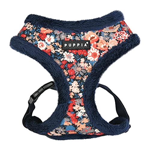 PUPPIA Arnés para Perros pequeños y medianos - Gianni Harness A - Ajustable y cómodo, Azul Marino, M