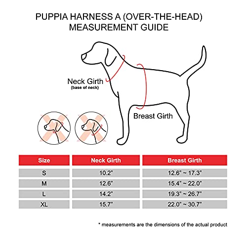 PUPPIA Arnés para Perros pequeños y medianos - Gianni Harness A - Ajustable y cómodo, Azul Marino, M