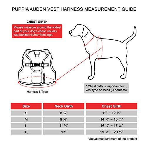 PUPPIA PASD-HB1656-PK-S Auden Harness B Arnés para perros, S, rosa