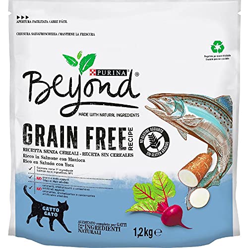 PURINA BEYOND Grain Free Gato Seco Sabor Salmón 1.2kg