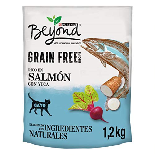 Purina Beyond Grain Free pienso Natural para Gato con Salmón 6 x 1,2 Kg - 1 Sacos