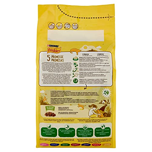 Purina Friskies Pienso para Gato Adulto Conejo, Pollo y Verduras 1,5 Kg