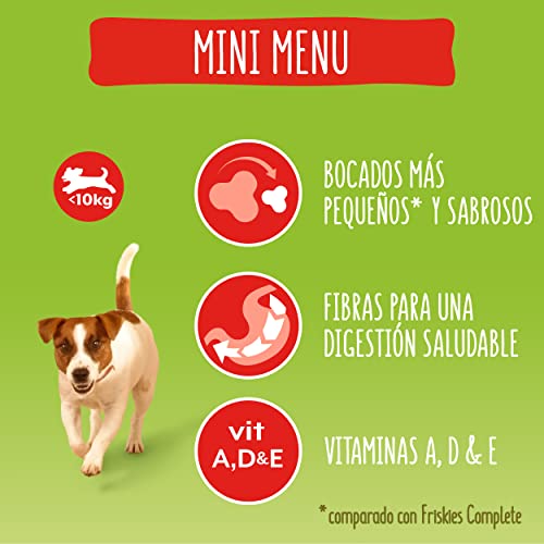 Purina Friskies Vitafit Mini Menu Pienso para Perro Adulto Buey 4 x 3 Kg