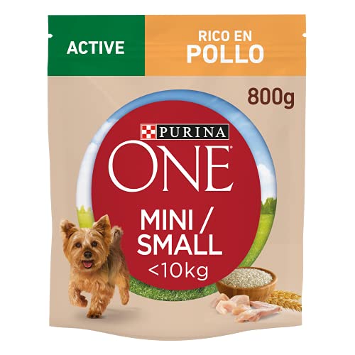 Purina ONE MINI Active Pienso para Perro Adulto Pollo y Arroz 8 x 800 g