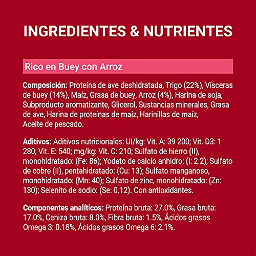 Purina ONE Mini Pienso para Perro Adulto Buey y Arroz 4 x 3 Kg