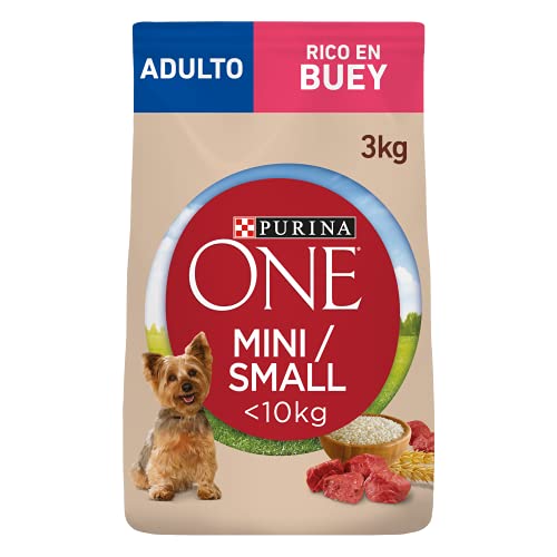 Purina ONE Mini Pienso para Perro Adulto Buey y Arroz 4 x 3 Kg