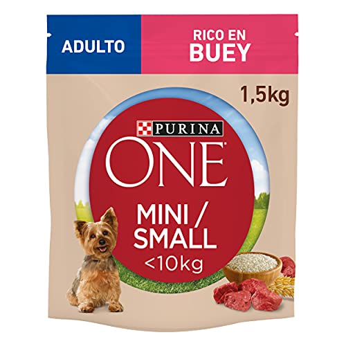 Purina ONE MINI Pienso para Perro Adulto Buey y Arroz 6x1,5 Kg