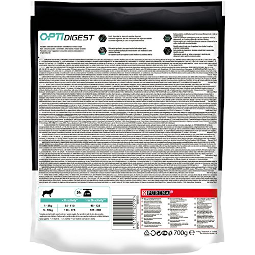 PURINA Pro Plan Comida Seco para Perro Adulto Pequeños y Mini con Optidigest, Sabor Pollo - 700 g