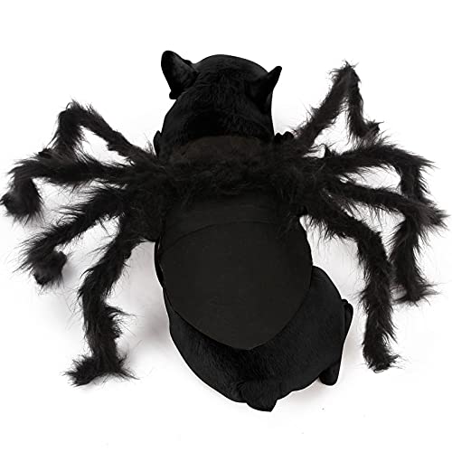 Putybudy Disfraz de Araña de Perros Gatos de Halloween,Mascota Araña de Felpa Ropa Ajustable,Disfraces Divertidos de Halloween,Cosplay Decoración de Fiesta -M