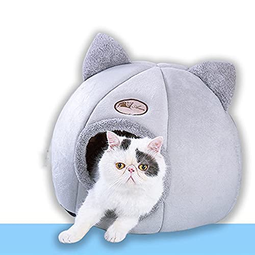 Putybudy Tienda para Mascotas Cama Cueva para Gatos Perros Pequeños Tienda de Campaña para Gatos 2 en 1 con Calentamiento Automático de Terciopelo (L 35 * 35 * 40CM)