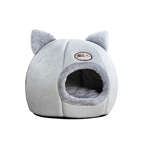 Putybudy Tienda para Mascotas Cama Cueva para Gatos Perros Pequeños Tienda de Campaña para Gatos 2 en 1 con Calentamiento Automático de Terciopelo (L 35 * 35 * 40CM)