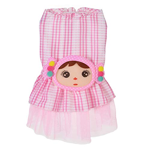 PZSSXDZW Ropa para Mascotas Primavera y Verano Linda Falda giratoria Vestido de niña pequeña Ropa para Perros Pink X-Small