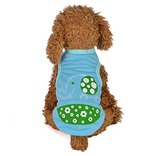 PZSSXDZW Ropa para Mascotas Primavera y Verano Nuevo Chaleco de Dibujos Animados Ropa para Perros Ropa para Mascotas Suministros para Mascotas Blue Large