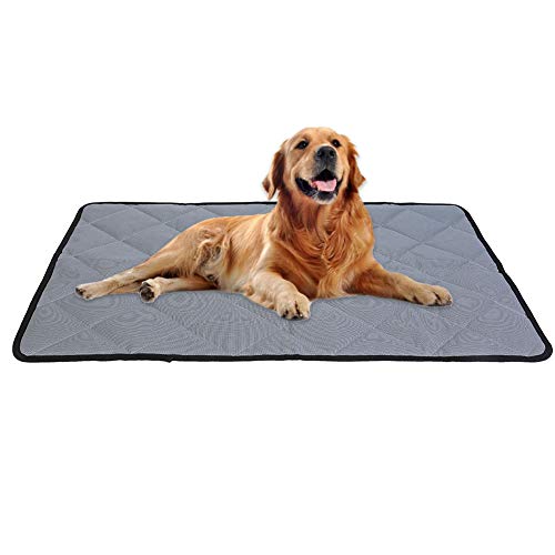 QCWN Alfombrilla de cama para perro y gato, resistente al agua, lavable a máquina, cómoda almohadilla de entrenamiento para orinal de viaje, color gris