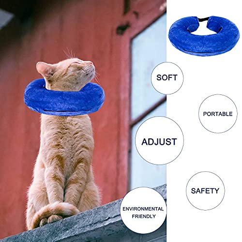 QEEQPF Funda hinchable para mascotas, collar de protección lavable para perros pequeños y gatos, collar suave con hebilla ajustable (L)