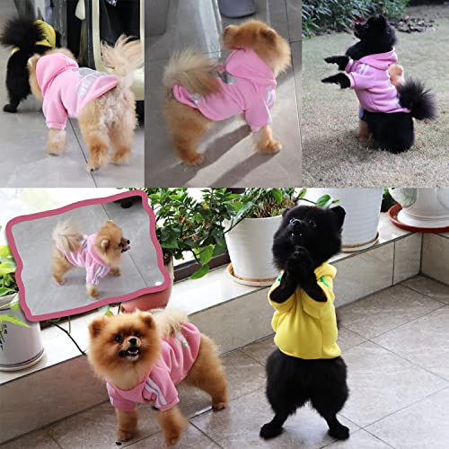 QiCheng&LYS Dog Hoodie,Jersey Perros,Sudadera Perro Ropa ParaCachorros, Sudadera para Chihuahua Cómodo Y Cálido (Rosa, Small)