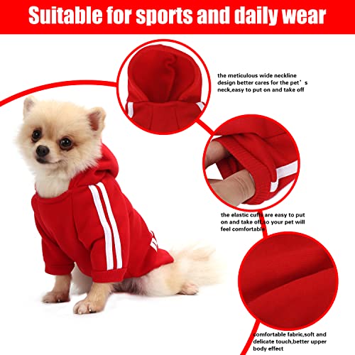 QiCheng&LYS Sueter Mascota,Jersey Perros,Sudadera Perro Ropa ParaCachorros, Sudadera para Chihuahua Cómodo Y Cálido (Rojo, Small)