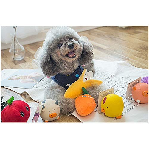 QioJu pets Juguete para Mascotas Osito de Peluche Juguete para Perros Gato Perro Molar Peluche Juguete para Cachorros Mordeduras Juguete para Perro Divertido - C14.5cm