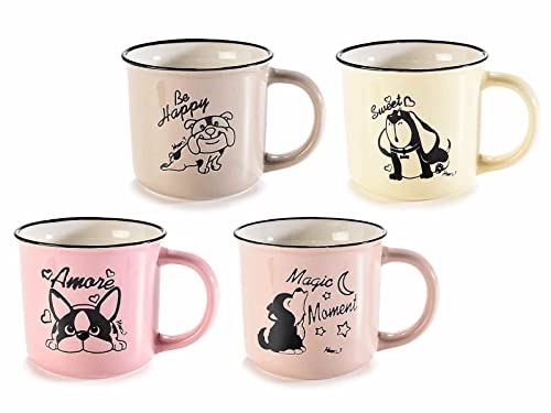 QIUD - Taza de cerámica para perros - Dog's Life - Perfecta para el desayuno y la merienda - The y café - Idea de regalo Pets 300 m (Be Happy)