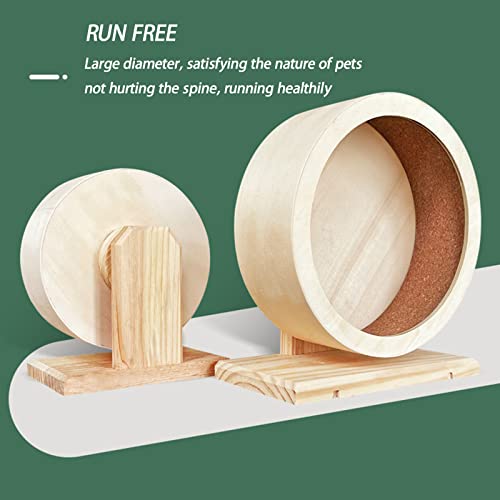 QJM Rueda Hamster - Rueda De Ejercicio para Hámster, Rueda De Hámster De Madera para Mascotas Animales Pequeños Ardillas Erizo