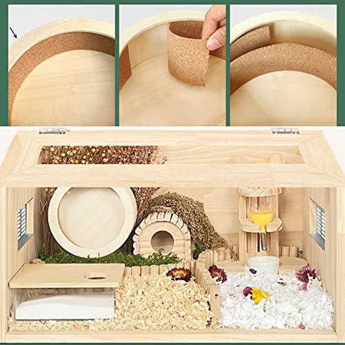 QJM Rueda Hamster - Rueda De Ejercicio para Hámster, Rueda De Hámster De Madera para Mascotas Animales Pequeños Ardillas Erizo