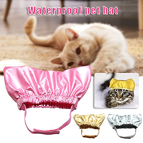 QKFON Pet Supplies - Gorras de ducha para gatos y perros con forma de oreja, para gorros de ducha elásticos de doble propósito, gorro para baño de gatos o perros, gorras impermeables para mascotas