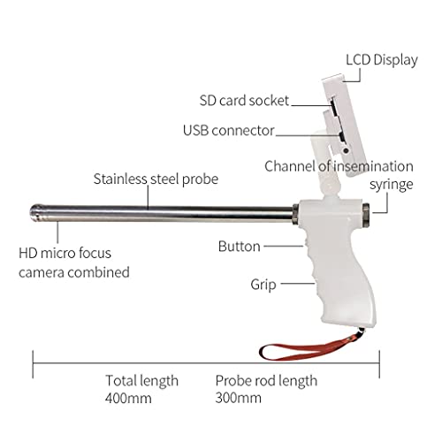 QMZDXH Kit De Inseminación Artificial: Pistola Inseminación Visual Profesional, Herramientas Inseminación Artificial para Animales con Pantalla, Fácil Monitoreo para Vacas/Ganado, Caballos, Burros