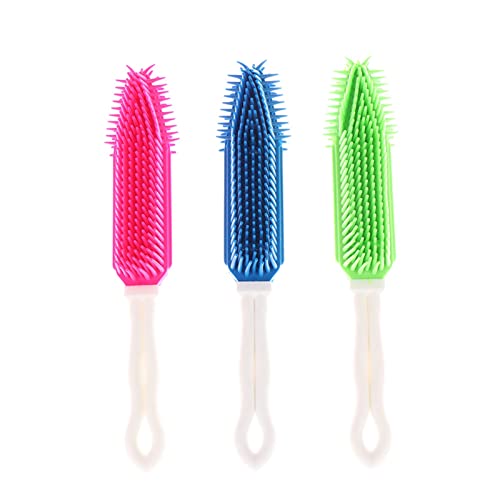 QOXEFPJZ Cepillo Perro 1 unids Goma Mascota Perro Cachorro Gato Pelo baño Cepillo Peine Suave Silicona pegajoso Cabello Herramienta pequeña Herramienta de Masaje Animal (Color : C)