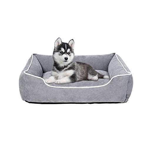 Queta Cama para Perros y Gatos - Perrera para Cachorros Sofá para Mascotas Suave Cómodo Almohadilla Cálida de Mascotas Antideslizante Extraíble y Lavable Invierno (S - 54 * 43 * 18cm)