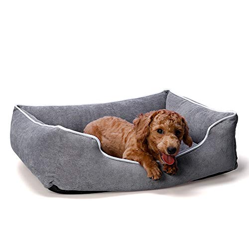 Queta Cama para Perros y Gatos - Perrera para Cachorros Sofá para Mascotas Suave Cómodo Almohadilla Cálida de Mascotas Antideslizante Extraíble y Lavable Invierno (S - 54 * 43 * 18cm)