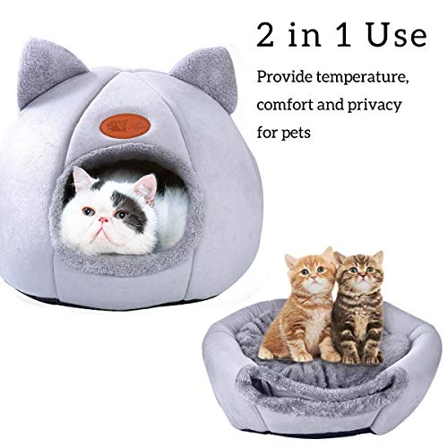 Queta Camas para Gatos,Casa para Gatos Interior, Nido de Mascotas,Cama Cueva para con Cojines extraíbles y Lavables,Se Puede Utilizar para hámster, Conejo, Perrito,Conejillo de Indias,Gato bebé