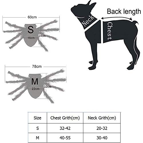 QYHSS Disfraz de ArañA para Mascotas, Ropa Felpa SimulacióN de Mascotas Halloween, Arañas Felpa SimulacióN Terror, Disfraces Fiesta, Hebilla de Pasta Ajustable, para Perros, Gatos