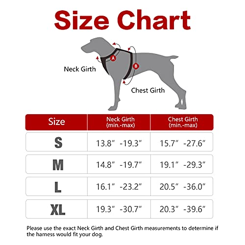 rabbitgoo Arnes Perro Grande Mediano Pequeño Arnés Pecho Antitirones Perros Coche con Lineas Reflectantes Cómodo Transpirable Chaleco Acolchado Ajustable para Adiesreamiento,Cudros Escoceses Rojos L