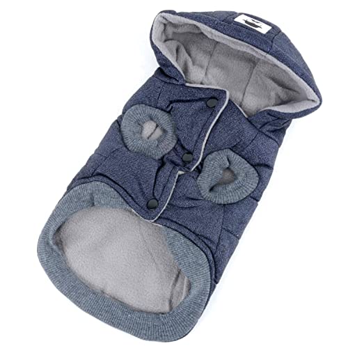 Ranphy Chaquetas de Forro Polar de algodón para Perros pequeños, con Capucha para Cachorro, Gato, Abrigo de Invierno de 2 Patas Trajes con Capucha, Chaleco Suave, Ropa para Chihuahua, caniche