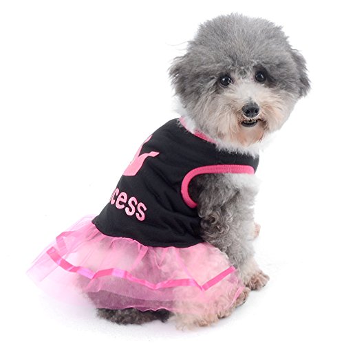 Ranphy Falda pequeña para Perro, Gato, Chihuahua, Ropa para niñas, Vestido de Princesa Corona para Cachorro, Verano, Rosa y Blanco